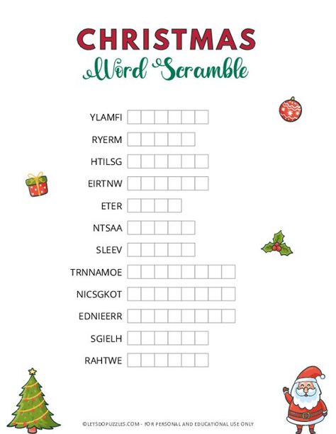 Christmas Word Scramble | Printable Puzzles for Kids Memory Games Printable, Christmas Puzzles For Kids, Christmas Escape Room For Kids, Christmas Puzzles Printables, Word Scramble For Kids, Christmas Word Scramble, Christmas Puzzles, Unscramble Words, Christmas Workshop