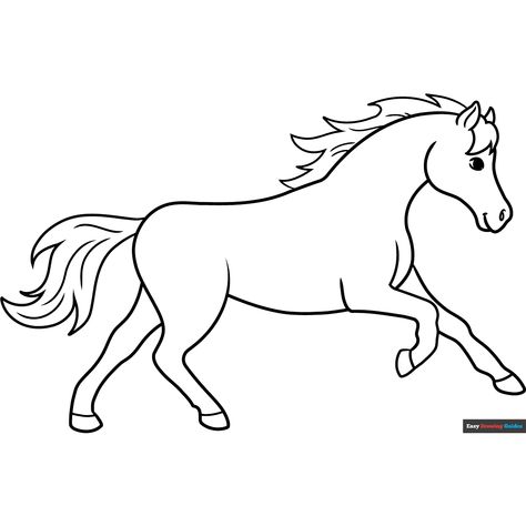 Free Horse Running Coloring Page for Kids Horse Template Free Printable, Horse Coloring Pages Free Printable, 7 Horses Running Drawing, Coloring Horses Free Printable, Spirit Riding Free Coloring Pages, Running Horses Drawing, Horse Running Drawing, Running Horse Outline, Horse Outline