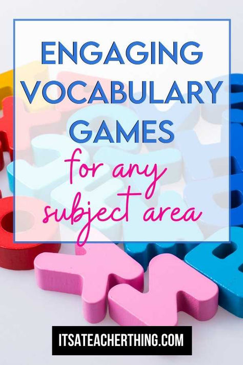 Vocabulary games are a perfect tool to use for vocabulary practice and review. The games mentioned in this blog post make great whole class work, learning center activities, partner work, etc. Classroom Vocabulary Games, Vocab Games Elementary, Vocabulary Review Games, Vocabulary Games For Kindergarten, Vocabulary Games Elementary, Vocabulary Games For Middle School, First Week Of School Games, Ela Activities Middle School, Memorization Games