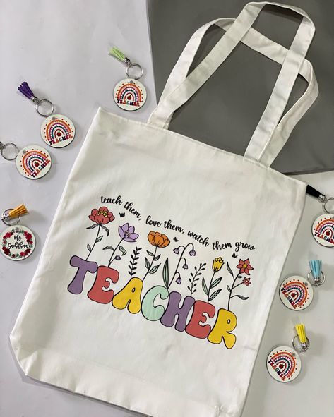 Show your appreciation towards your teacher by gifting them with this lovely tote bag 😍 Message us to place your order Diy Painted Tote Bag, Painted Tote Bag, Painted Tote, Diy Painting, Place Your Order, Painting Ideas, Positive Quotes, Tote Bag, Quotes