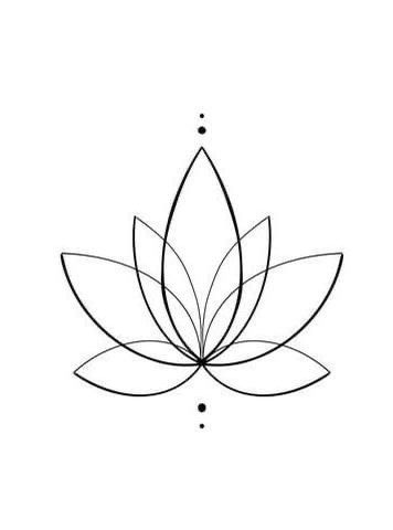 Geometrical Lotus Tattoo, Yoga Tattoos For Women Lotus, Lotus Geometric Design, Continuous Line Lotus Flower, Black And White Yoga Aesthetic, Lotus Flower Small Tattoo, Simple But Powerful Tattoos, Mini Lotus Flower Tattoo, Simple Waterlily Tattoo