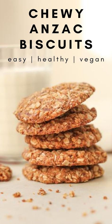 Easy Anzac Biscuits, Healthy Anzac Biscuits, Australian Cookies, High Protein Vegan Snacks, Dairy Free Biscuits, Easy Vegan Cookies, Vegan Biscuits, Anzac Biscuits, Vegan Cookie