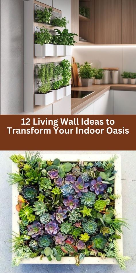 Living wall ideas for your indoor space that make a big impact! Add lush greenery to your home and create a vibrant indoor garden. #LivingWall #IndoorGarden #GreenHome Small Indoor Garden Ideas, Wall Garden Ideas Indoor, Indoor Vertical Garden Wall, Plant Wall Ideas Indoor, Living Wall Ideas, Green Wall Garden, Indoor Garden Apartment, Gardening Basics, Living Wall Indoor