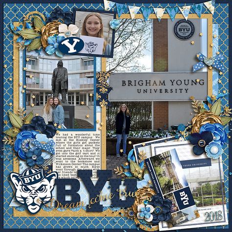 Credits:  Cindy's Layered Templates - Half Pack 206: Photo Focus 88 by Cindy Schneider   #Believeinmagic: Glass Slipper Collection by Amber Shaw & Studio Flergs  Layout by Kjersti Sudweeks  12x12 Layout  Sweetshoppe Designs  College Layout BYU  Digiscrap  Scrapbook College Scrapbook Layouts, College Graduation Scrapbook Ideas, College Scrapbook Ideas Layout, Scrapbook Ideas College, Senior Scrapbook Ideas Layout, Prom Scrapbook Layouts, Uni Scrapbook, Graduation Scrapbook Layouts, Graduation Scrapbook Ideas