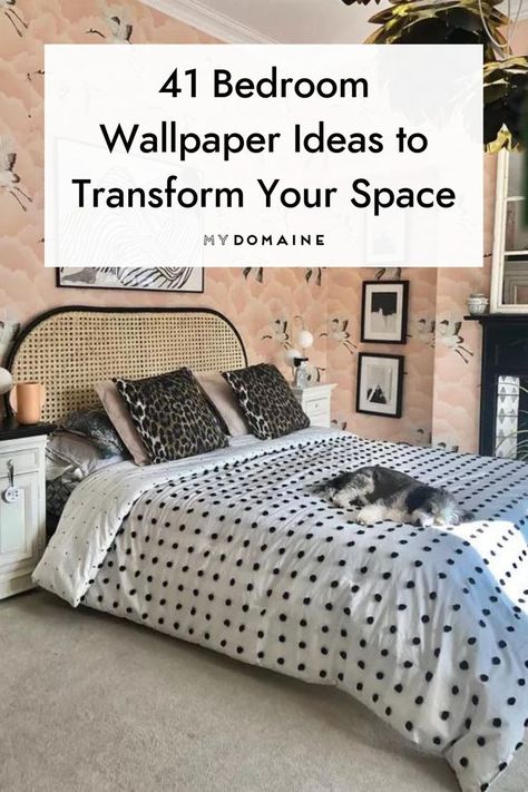 Eclectic Bedroom Wallpaper, Headboard Wallpaper Ideas, Wallpaper As A Headboard, Peel And Stick Wallpaper For Bedroom, Guest Bedroom Ideas Wallpaper, Wallpaper As Headboard, Wallpaper Bedroom Ideas Modern, Peel And Stick Wallpaper Bedroom Ideas, Small Bedroom Wallpaper