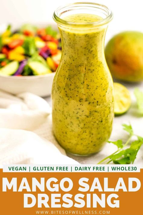 Mango Vinaigrette Dressing, Mango Salad Dressing, Traditional Salad, Homemade Dressing Recipe, Mango Dressing, Salad Dressing Recipes Healthy, Mango Sauce, Paleo Salads, Chicken Shrimp