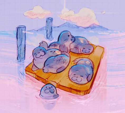 Harbor Seal Drawing, Cute Seal Art, Seal Drawing Cute, Seals Aesthetic, Seals Drawing, Seal Doodle, Cute Seal Drawing, Harbor Aesthetic, Seal Aesthetic