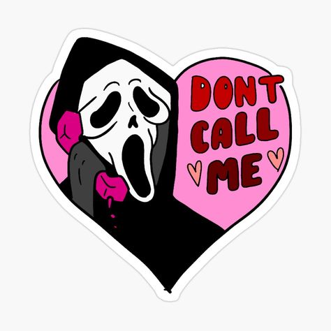 Get my art printed on awesome products. Support me at Redbubble #RBandME: https://www.redbubble.com/i/sticker/Ghost-face-dont-call-me-in-red-and-pink-by-maddison20066/163844444.EJUG5?asc=u Dont Call Me, Ghost Faces, Call Me, Sticker Design, Ghost, Vinyl Sticker, Art Prints, Red, Pink