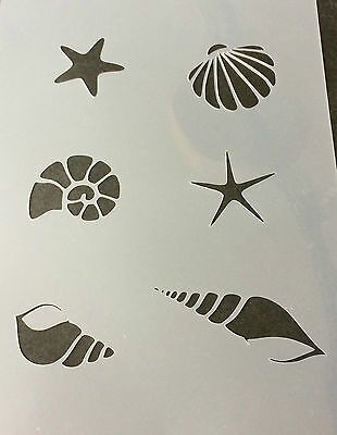 Sea Shells Beach A4 Mylar Reusable Stencil Airbrush Painting Art Craft | eBay Easy Stencil Patterns, Beach Stencils, Banksy Stencil, Stencil Patterns Templates, Cool Stencils, Tantra Art, Airbrush Painting, Mural Stencil, Shells Beach