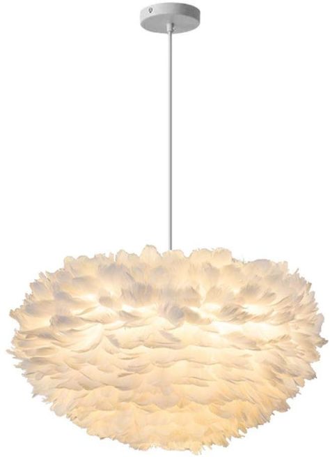 Feather Chandelier, Modo Lighting Nordic Modern Art Pendant Light Fixture Romantic White Ceiling Hanging Lamp for Girls Room Kid Room (30cm/11.8") - - Amazon.com Girls Bedroom Chandelier, Nordic Light Fixtures, Girls Bedroom Lighting, Feather Chandelier, Decorative Pendant Lighting, Clear Glass Pendant Light, Feather Lamp, Modern Hanging Lights, Chandelier Creative