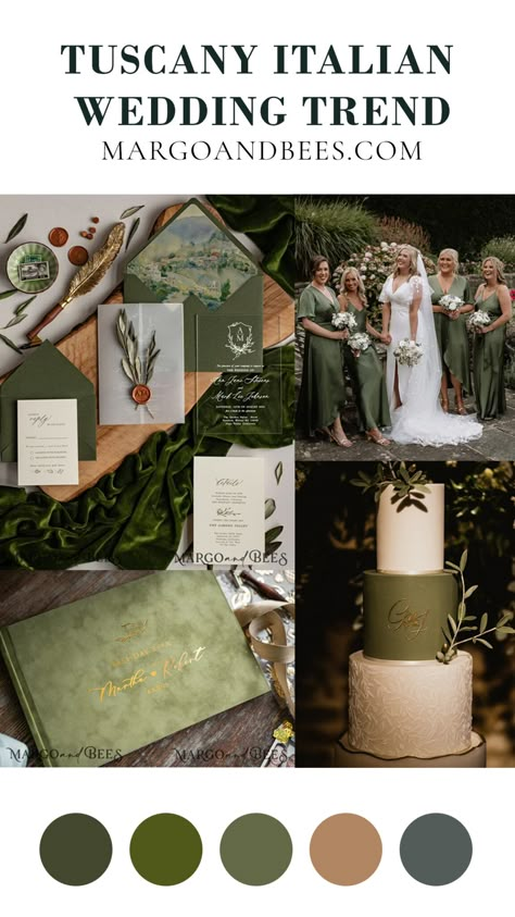 Elegance Amidst the Olive Groves: 8 Wedding Essentials for Your Tuscan Green Olive Wedding Day – blog MargoAndBees Under The Tuscan Sun Wedding, Tuscany Theme Wedding, Olive Green And Gray Wedding, Olive Green Themed Wedding, Olive And Beige Wedding, Deep Olive Green Wedding, Olive Tree Themed Wedding, Tuscan Wedding Theme Color Schemes, Tuscan Wedding Colors