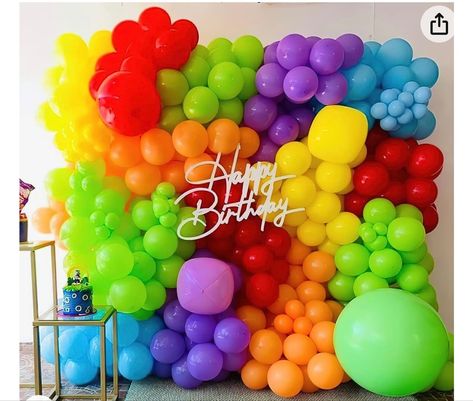 Block Birthday Party, Balloons Galore, Anniversaire Diy, Birthday Party Theme Decorations, Rainbow Balloons, Birthday Balloon Decorations, Colorful Birthday, Balloon Wall, Art Birthday