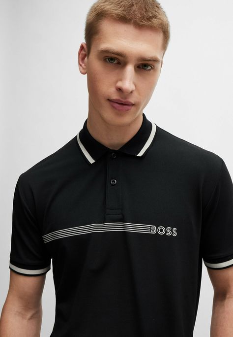 BOSS PADDY - Polo shirt - black one Burberry Logo, Polo Rugby Shirt, Suit Waistcoat, Cover Beachwear, Boss Black, Gray Suit, Denim Coat Jacket, Slim Fit Trousers, Loungewear Shorts