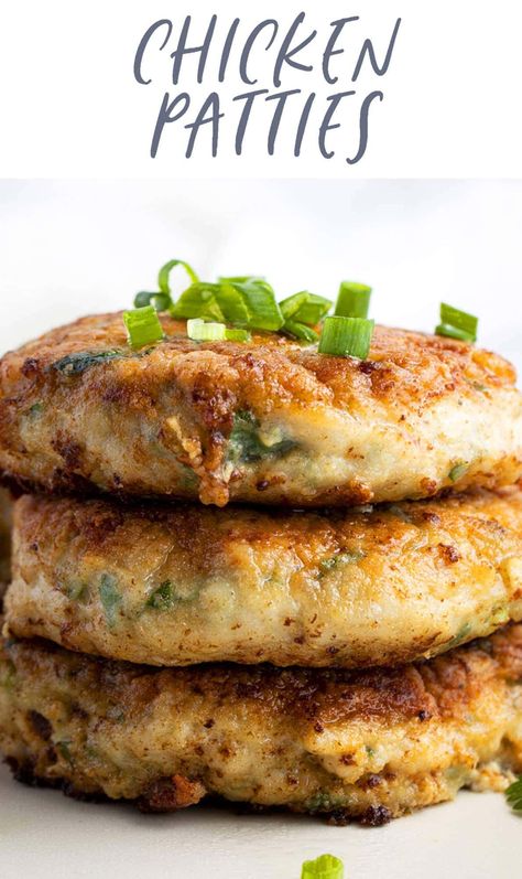 These chicken patties are an easy, lean protein that are perfect on their own or in burgers, sliders, wraps, or salads. They're seasoned just right, then lightly pan-fried for a beautiful crisp texture outside, while staying deliciously juicy inside. Chicken Patty Sliders, Chicken Burger Sliders, Gallbladder Meals, Easy Chicken Leg Recipes, Dinner Ideas Easy Chicken, Easy Crispy Chicken, Chicken Burger Patties, Best Chicken Dinner Recipes, Dinner Recipes Air Fryer