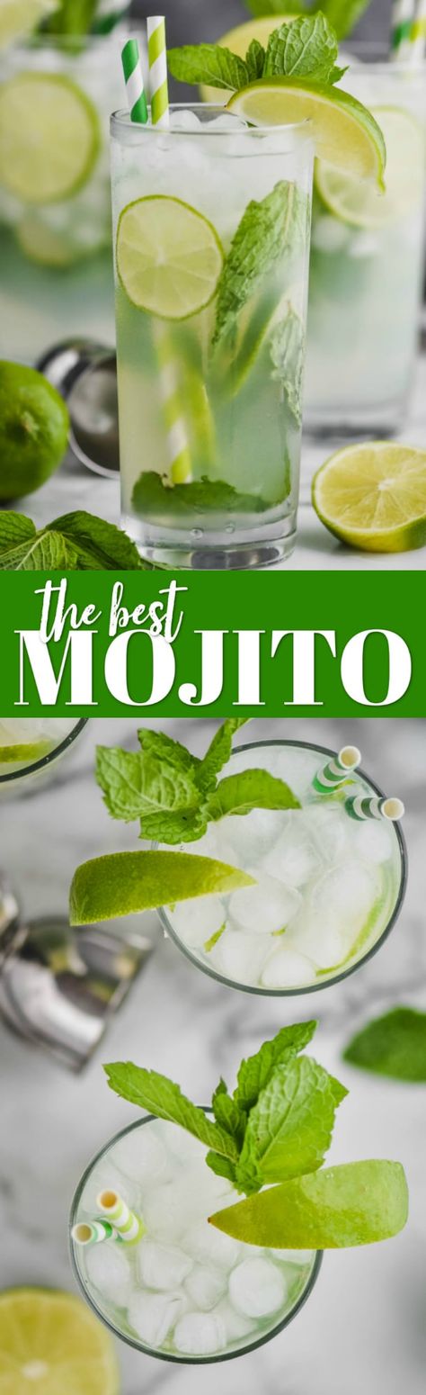 This Mojito Recipe is simple, easy to make, and totally delicious. You will find yourself coming back to this recipe over and over again! #mojito Traditional Mojito Recipe, Easy Mojito, Best Mojito Recipe, Easy Mojito Recipe, Mojito Ingredients, Mojito Drink, Mojito Recipe, Rum Drinks, Drinks Alcohol