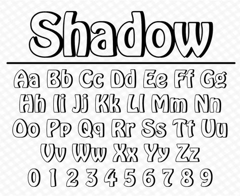 Shadow Font Block Shadow Font Shadow Script Font Shadow Font Style Shadow Font Alphabet Shadow Letters Font Bubble Letters With Shadow - Etsy Shadow Graffiti, Shadow Letters, Dump Journal, Shadow Font, Cute Fonts Alphabet, Letras Cool, Hand Lettering Alphabet Fonts, Shadow Tattoo, Bubble Letter Fonts