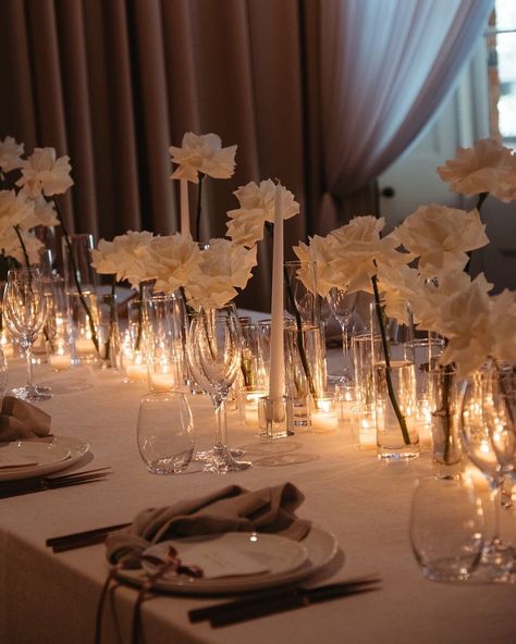 👉🏼 @curatedst “Did someone say intimate set-up?” Concept + Styling @jodyqweddings Photography @curatedst Florals @bohemianflowercollective Table Candles @cadureecandles Linen, glassware and crockery @hiresociety Draping @specialoccasionswa Cake @pinkorchardcakes Stationery @felicitations_invites Wedding Dress @bridalbyneeve Model @f@for.eva.spicy Location @lamontsbishopshouse Floor Candles @chameleonsandcandle #perthweddingphotographer #weddingplanning #weddinginspo2024 #intimatew... Chic Wedding Colors, Modern Wedding Cake Table, Table Setting Candles, Candle Wedding Ceremony, Floor Candles, Wedding Decor Candles, Candles Tablescape, Proposal Dinner, Candle Tablescapes