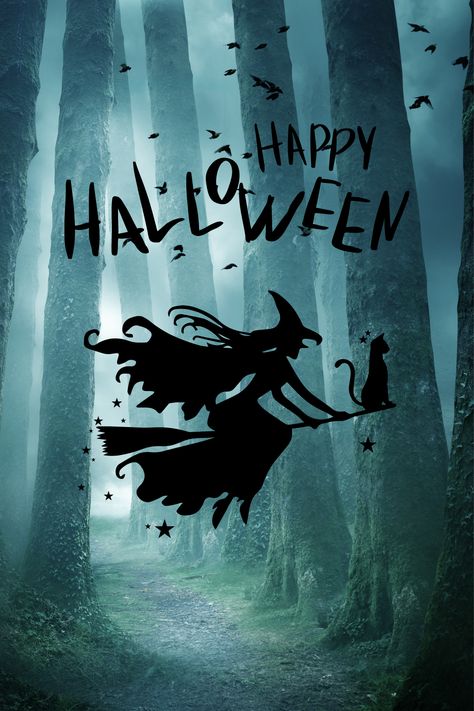 Greeting card Happy Halloween Happy Halloween Witches, Halloween Greetings, Beautiful Wallpapers Backgrounds, Wallpapers Backgrounds, Samhain, Halloween Cat, Halloween Witch, Beautiful Wallpapers, Halloween Fun