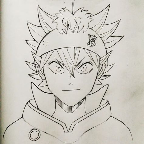 Asta Sketches, Asta Black Clover Sketch, Asta Black Clover Drawing, Asta Drawings, Asta Drawing, Black Clover Drawing, Clover Coloring Page, Coloring Page Anime, Anime Sketch Ideas