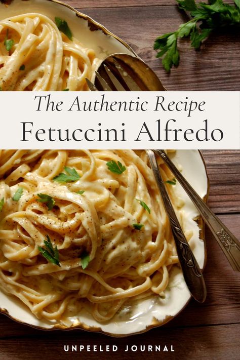 Original Fettucini Alfredo, Fettucini Sauce Homemade, Real Alfredo Sauce, Giada Fettucine Alfredo, Christmas Fettuccine Alfredo, Authentic Italian Fettucini Alfredo Recipe, Real Fettucini Alfredo, Carrabas Alfredo Sauce, Pasta Queen Alfredo