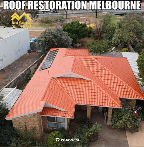 Roof Restoration Melbourne Roof Structure Design, Roof Painting, Drawing House Plans, Colorbond Roof, Roof Restoration, Clay Roof Tiles, Roof Paint, Clay Roofs, Roof Replacement