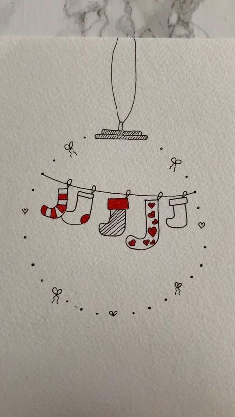 Christmas Gnomes Drawing Simple, Snow Man Christmas Cards, Christmas Card Drawing Ideas Hand Drawn, Cute Christmas Things To Draw, Christmas Simple Drawings, Christmas Cards Drawing Simple, Cute Christmas Cards Diy, Homemade Christmas Cards Diy, Aesthetic Christmas Card Ideas