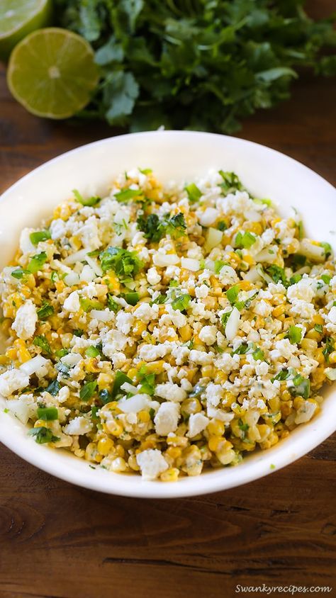 Cilantro Lime Cream Sauce, Cilantro Lime Cream, Cilantro Corn, Roasted Corn Salad, Mexican Chopped Salad, Refreshing Salads, Cilantro Salad, Street Corn Salad, Seasoned Corn