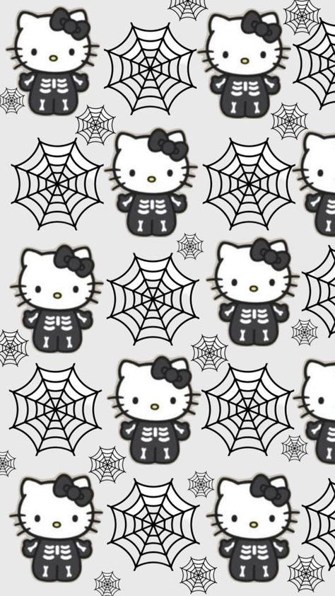 Hello Kitty Halloween Wallpaper, Hello Kitty Book, Iphone Wallpaper Preppy, Pink Wallpaper Hello Kitty, Halloween Wallpaper Iphone Backgrounds, Halloween Wallpaper Cute, Walpaper Hello Kitty, Cute Easy Doodles, Hello Kitty Characters