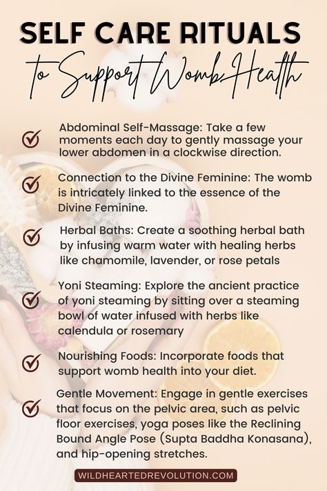 7 Self Care Rituals to Support Womb Health Womb Massage, Womb Wellness, Yin Energy, Womb Healing, Herbal Bath, Self Massage, Nourishing Foods, Feminine Power, Spiritual Words