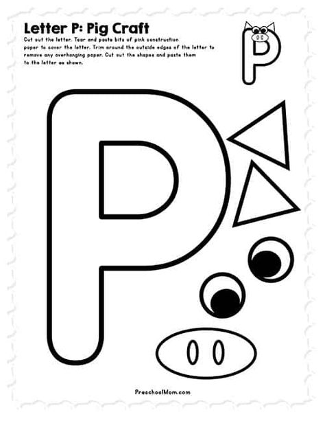 Letter P Preschool, Letter X Crafts, Letter I Crafts, Letter S Crafts, Letter L Crafts, Letter P Crafts, Preschool Letter Crafts, Alphabet Crafts Preschool, Abc Crafts