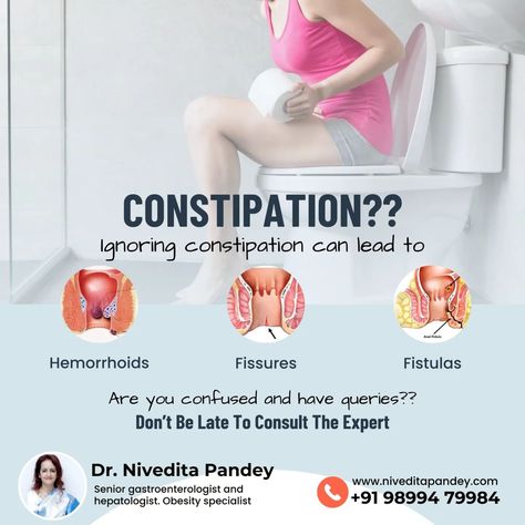 Ignoring constipation can lead to severe health issues, including bloating, abdominal pain, and complications like hemorrhoids or fecal impaction. Prioritize your digestive health today. #Constipation #DigestiveHealth #GutHealth #Gastroenterology #HealthyLiving #Wellness #drniveditapandey Fecal Impaction, Toned Tummy, Womens Health Care, Abdominal Pain, What Happens When You, Digestive Health, Health Issues, Gut Health, Media Post