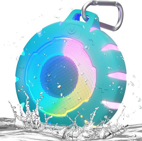 Amazon.com: HEYSONG Waterproof Bluetooth Speaker, Shower Speaker with HD Sound, LED Light, Floating, Lightweight Portable Speakers for Travel, Pool, Beach, Kayak, Gifts for Girl, Teen : Electronics Shower Speaker Waterproof, Tropical Perfume, Shower Bluetooth Speaker, Beach Kayak, Kayak Gifts, Shower Speaker, Portable Speakers, Waterproof Speaker, Shower Time