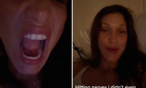 'I feel so bad for her my little body'. Bella Hadid Lyme, Bella Hadid News, Model Contract, Face Change, Work Pictures, Skin Photo, Nerve Pain, Look In The Mirror, Famous Faces