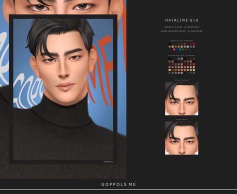 GPME-GOLD Hairline G10 | Patreon Sims 4 Hairline, Sims 4 Mods, Makeup Accessories, Sims 4, New Outfits, Mens Hairstyles, Eyebrows, How To Become, Makeup