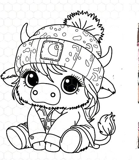 Christmas Cow Coloring Page, Cow Template Free Printable, Highland Cow Coloring Page, Cows Coloring Pages, Highland Cow Drawing, Western Coloring Pages, Picture Of Animals, Coloring Pictures Of Animals, Cows Highland