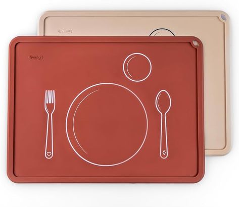 CHAMOS Montessori Placemat for Toddlers - Non Slip - Clay and Beige : Amazon.ca: Baby Montessori Placemat, Slip Clay, Simple Table Settings, Easy Rolls, Placemats Kids, Faucet Extender, Simple Table, Bunny Designs, Baby Safe