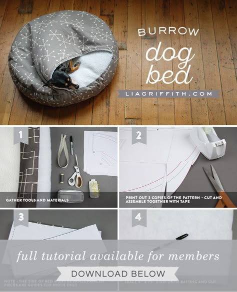 Sew Dog Bed, Dog Beds Diy, Dog Bed Pattern, Bed For Dogs, Burrow Bed For Dogs Diy, Diy Bolster Dog Bed, Dog Cave Bed Diy Free Pattern, Dog Bed Diy, Cozy Cave Dog Bed Diy