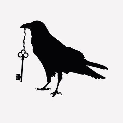 Samhain Tattoo Ideas, Halloween Raven Tattoo, Crow Outline Tattoo, Raven Outline Tattoo, Simple Crow Tattoo, Simple Raven Tattoo Outline, Raven Outline, Crow Silouhette Tattoo, Key Tattoo Designs