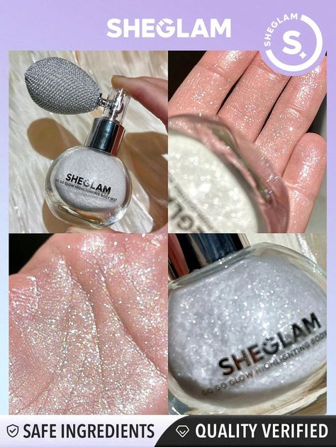 SHEGLAM Go Go Glow Highlighting Body Mist-Frosted Opal | SHEIN Disposable Mascara Wands, Glitter Spray, Winter Gifts, Rose Fashion, Fancy Makeup, Glitter Powder, Body Glitter, Shine Bright Like A Diamond, Winter Gift