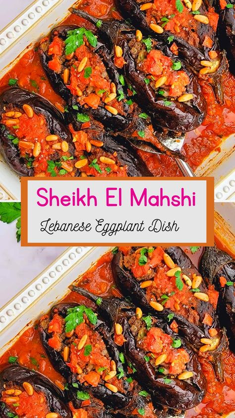 Sheikh el mahshi Lebanese Recipes Authentic, Lebanese Eggplant, Air Fryer Recipes Chicken Breast, Lebanese Restaurant, Baba Ghanoush, Syrian Food, Stuffed Eggplant, Sweet Kitchen, Popular Dishes