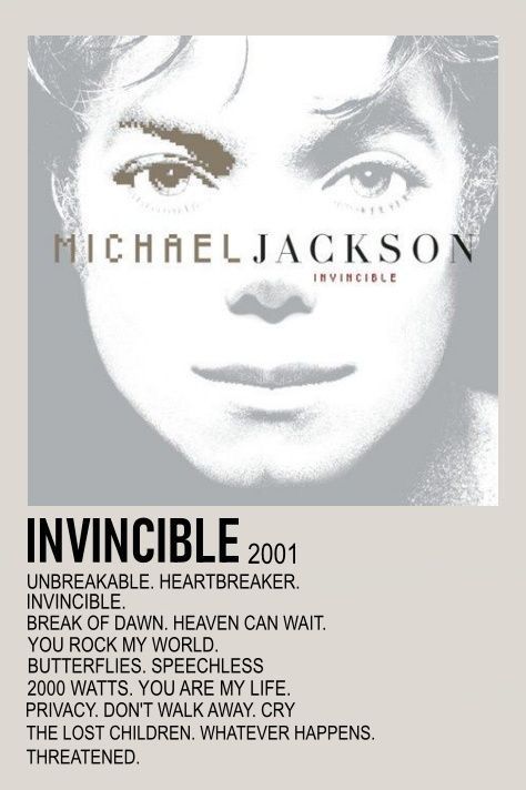 Michael Jackson Album Covers, Album Wall Decor, Mj Songs, Michael Jackson Invincible, Michael Jackson Poster, Album Wall, Minimalist Music, Heaven Can Wait, Music Poster Ideas