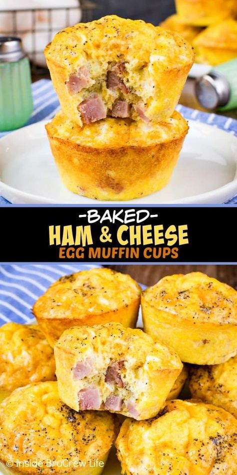 Ham And Cheese Egg Muffins, Eggs Healthy, Egg Muffin Cups, Egg Muffins Recipe, Breakfast Sides Dishes, Egg Muffins Breakfast, Breakfast Appetizers, Egg Muffin, Breakfast Eggs