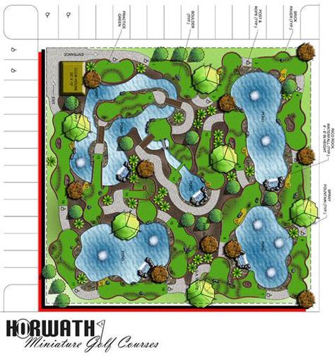 Home Mini Golf Course, Mini Golf Course Design Plan, Outdoor Mini Golf Design, Frisbee Golf Course Design, Mini Golf Holes, Putt Putt Golf, Dubai Golf, Golf Card Game, Titleist Golf