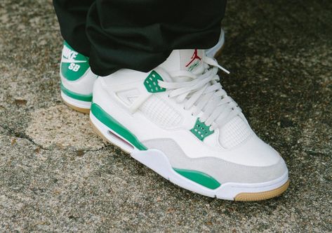 Nike SB x Air Jordan 4 "Pine Green" Release Date, Price | Sneaker News Jordan 4 Pine Green Outfit, Pine Green Outfit, Jordan 4 Sb Pine Green, Jordan 4 Pine Green, Nike Photography, Nike Essentials, Jordan 4’s, Nike Snkrs, Green Outfits