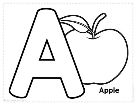 Alphabet Coloring Pages - Preschool Mom Letter A Printable, Letter A Coloring Pages, Preschool Mom, Kindergarten Coloring Pages, Coloring Worksheets, Abc Coloring Pages, Preschool Coloring Pages, Abc Coloring, Alphabet Activities Preschool