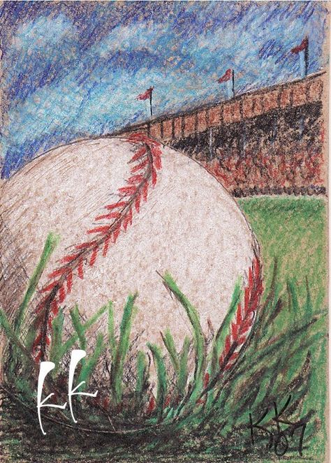 Baseball Drawings, Baseball Painting, Sports Drawings, Sports Painting, Pencil Drawing Tutorials, Baseball Art, 강아지 그림, Book Drawing, Colored Pencil Drawing