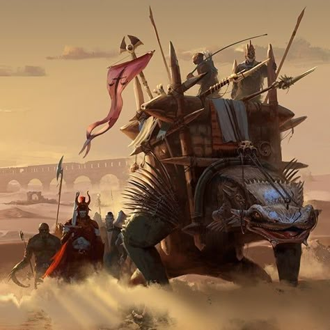 Desert Caravan, Warrior Priest, Dark Fantasy World, Waiting In The Wings, Dark Sun, Fiction Idea, New Fantasy, Scene Art, Fantasy Warrior