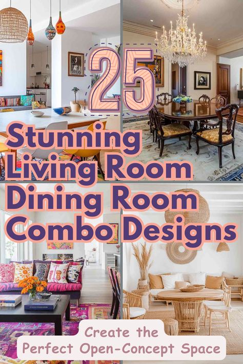 Discover 25 creative Living Room Dining Room Combo Designs that blend comfort and style seamlessly. From modern minimalism to rustic charm, find the perfect design to transform your open-concept space. #LivingRoomDiningRoomCombo #HomeDesignIdeas #OpenConceptLiving #InteriorDesignInspiration #SpaceSavingDecor Sofas In Dining Rooms, Combination Dining And Living Room, How To Style Living Room Dining Room Combo, Living Room Dining Room Entryway Combo, Open Living And Dining Room Decor, Boho Living Room And Dining Room Combo, How To Decorate A Small Living Room Dining Room Combo, Turn Dining Room Into Tv Room, Dining Room And Living Room Together