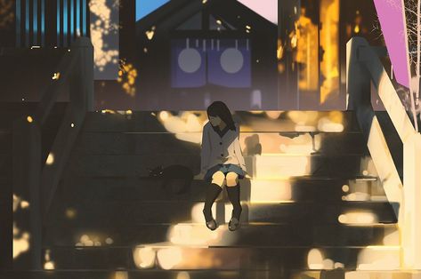 Afternoon by snatti89 Atey Ghailan, Dramatic Lighting, Yellow Art, Fantasy Artist, Arte Fantasy, Visual Development, 영감을 주는 캐릭터, Environmental Art, Art Background