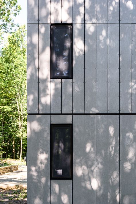 New Paltz Renovation by AlexAllen Cube Ideas, Fibre Cement Cladding, Fiber Cement Board, Cement Panels, Architecture Residential, Cladding Design, Fiber Cement Siding, Plywood Siding, Cement Siding